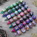 49 PCS Tricolor Gems DND Dice Set Dungeons Dragons RPG MTG w/ 7 Pack Black Bags