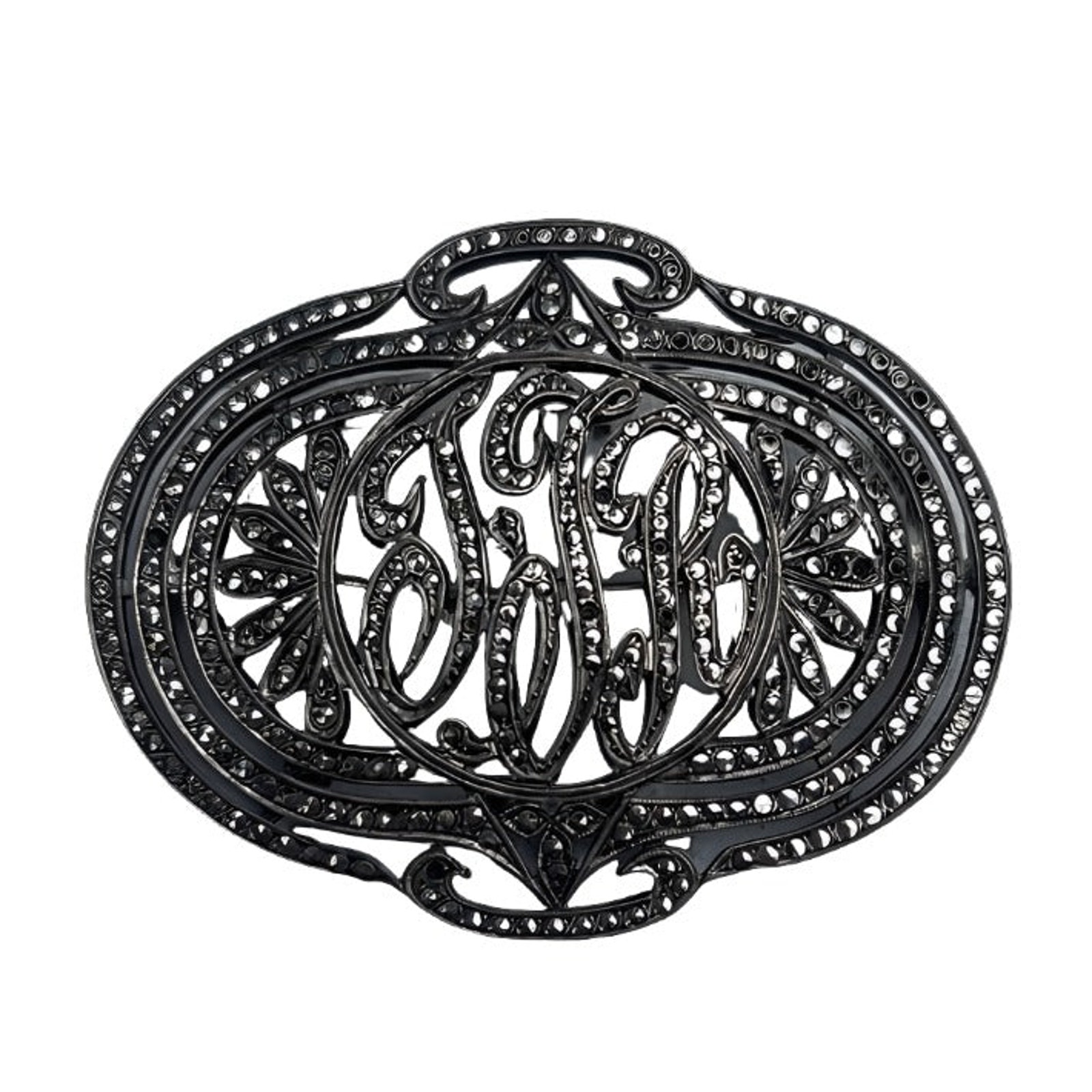 Vintage Art Deco Marcasite Brooch Pin Sterling Silver