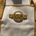 Michael Kors tan and yellow with MK emblem canvas tote
