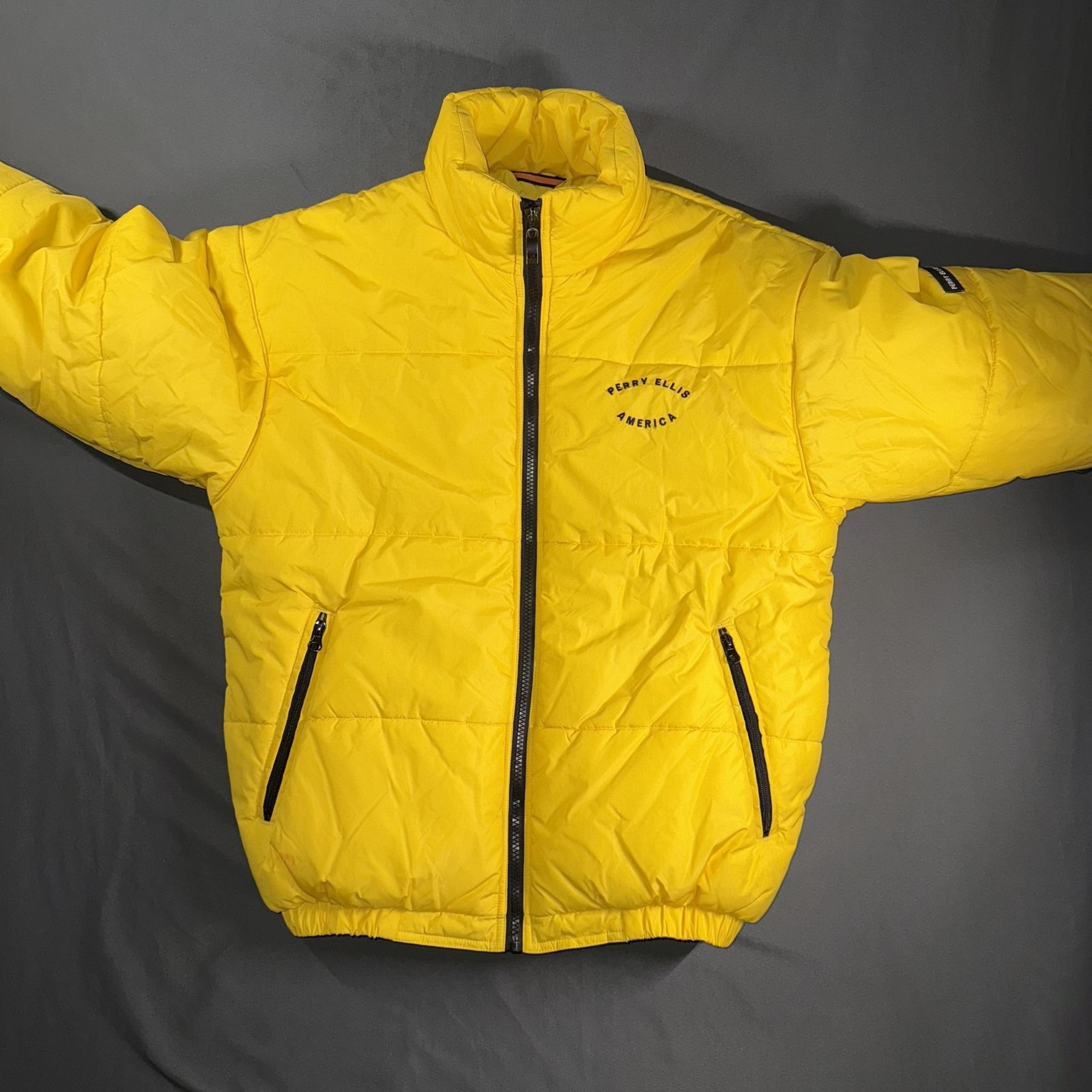 Perry Ellis America Jacket Mens Large Puffer Insulated Full Zip Winter Coat