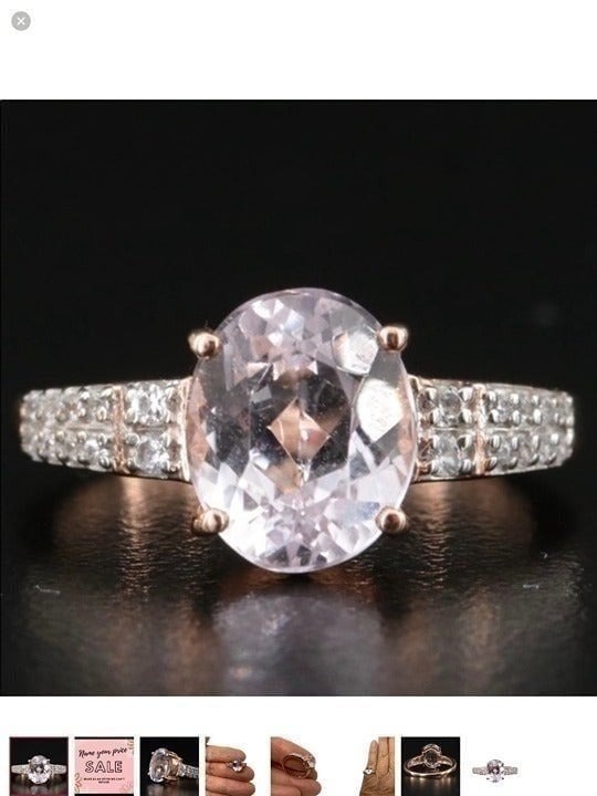 10k solid Rose gold Kunzite Zircon ring size 7.25 good condition