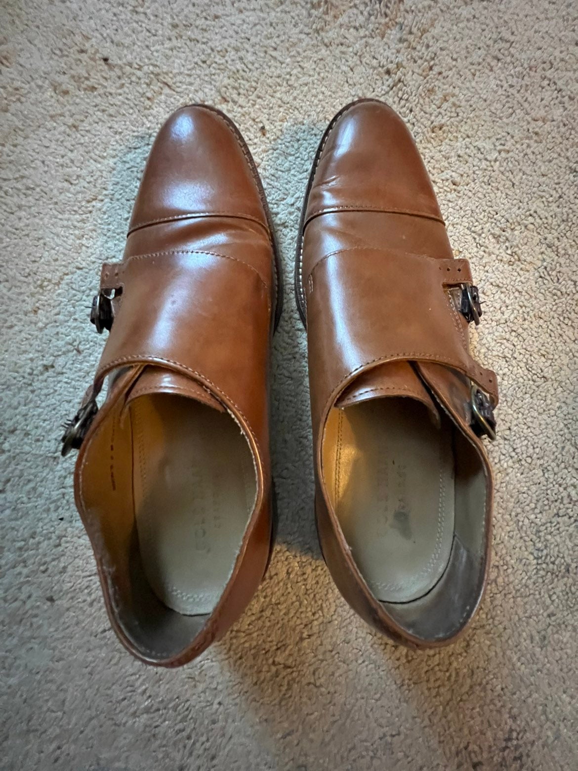 Brown leather dress shoes