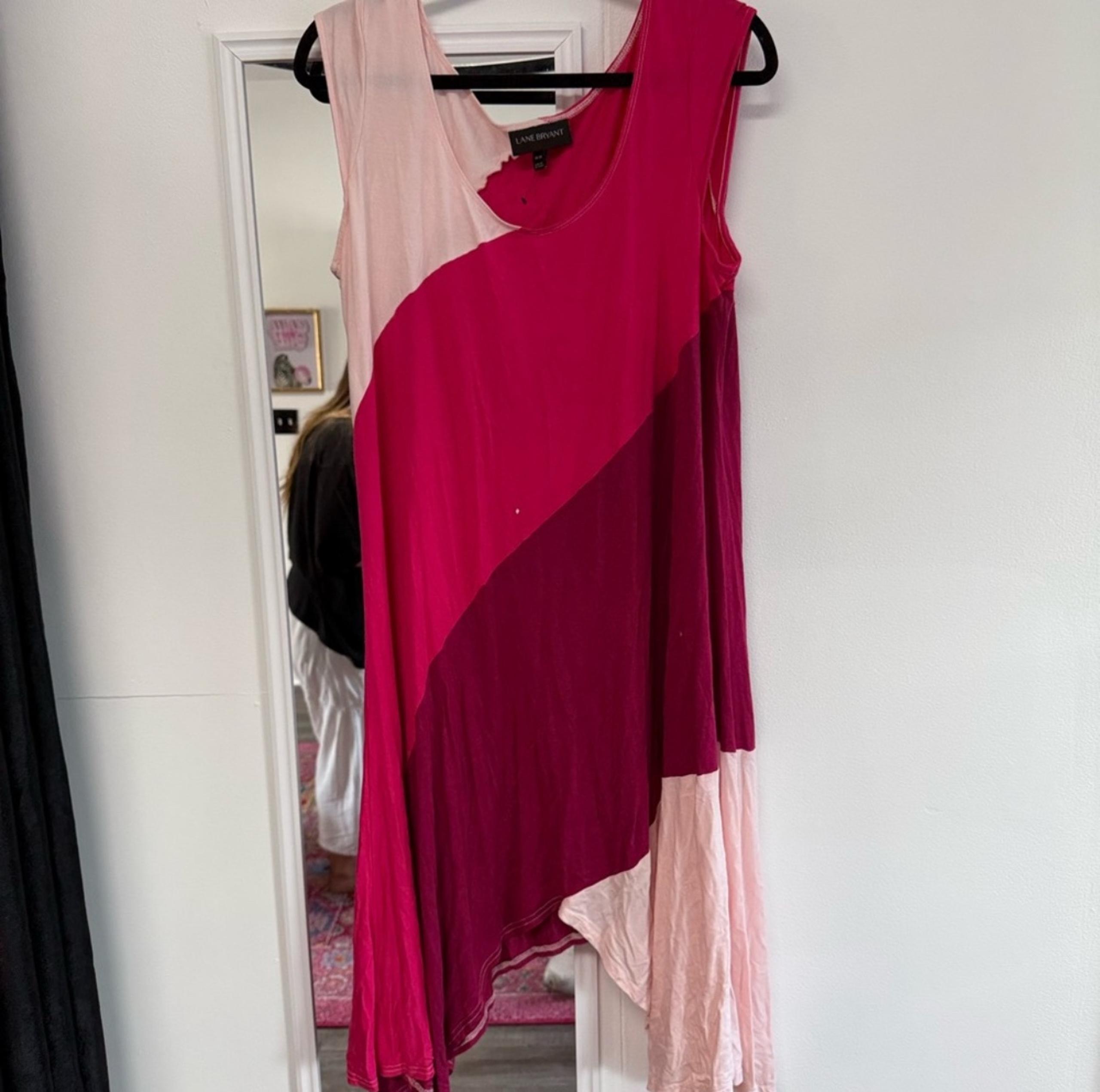 Colorful asymmetrical hem Women's Dress