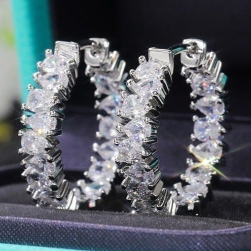 HEART LETTER 925 SILVER STUD EARRINGS WOMEN TEEN GIRLS MOM DAUGHTER, ELDM153S