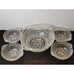 Vintage Clear Pressed Glass Diamond and Beaded Berry Set Master and 4 Serving