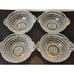 Vintage Clear Pressed Glass Diamond and Beaded Berry Set Master and 4 Serving