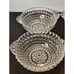 Vintage Clear Pressed Glass Diamond and Beaded Berry Set Master and 4 Serving
