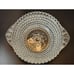 Vintage Clear Pressed Glass Diamond and Beaded Berry Set Master and 4 Serving