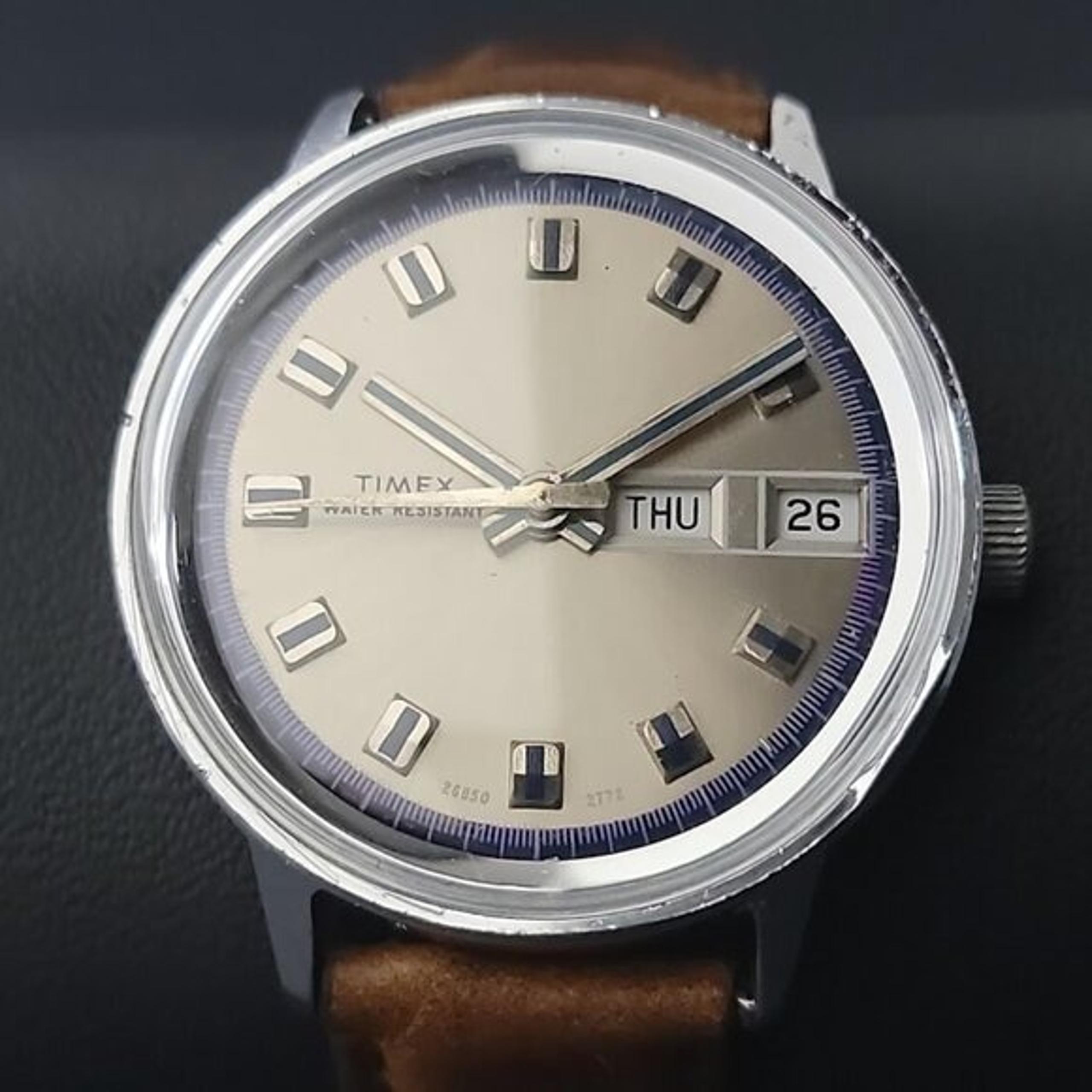 1972 Timex Marlin Blue – Manual Wind, Serviced, New Leather Strap, New Crystal