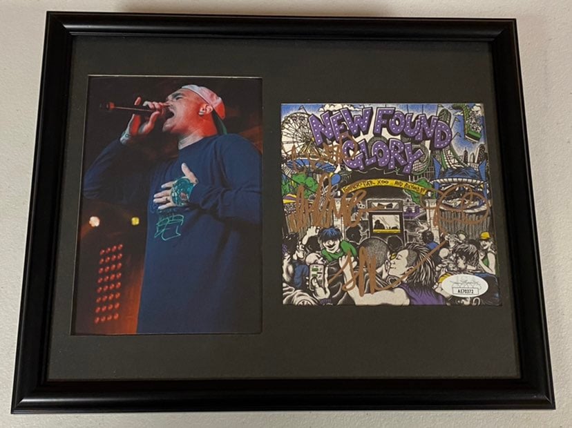 New found glory band signed autographed framed cd cover with jsa coa