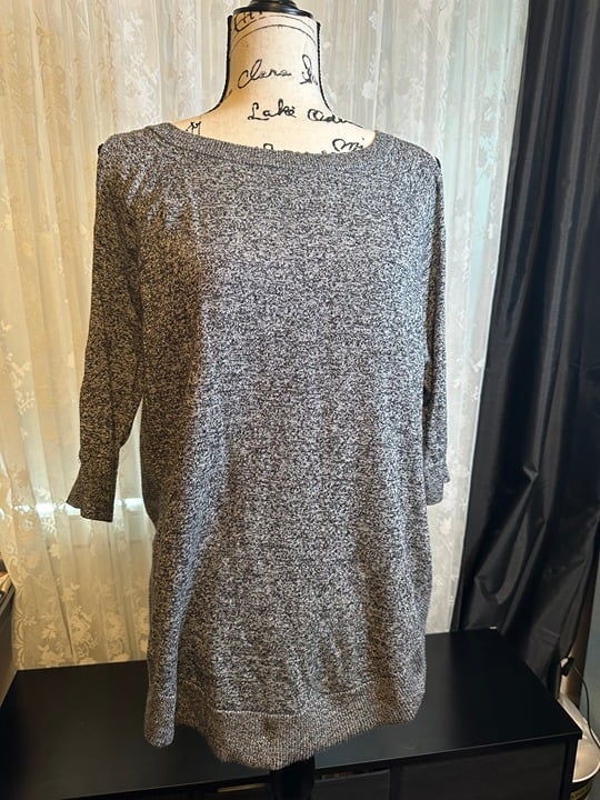 Express Knit Lace-Up Back Sweater – Heather Gray, Size small