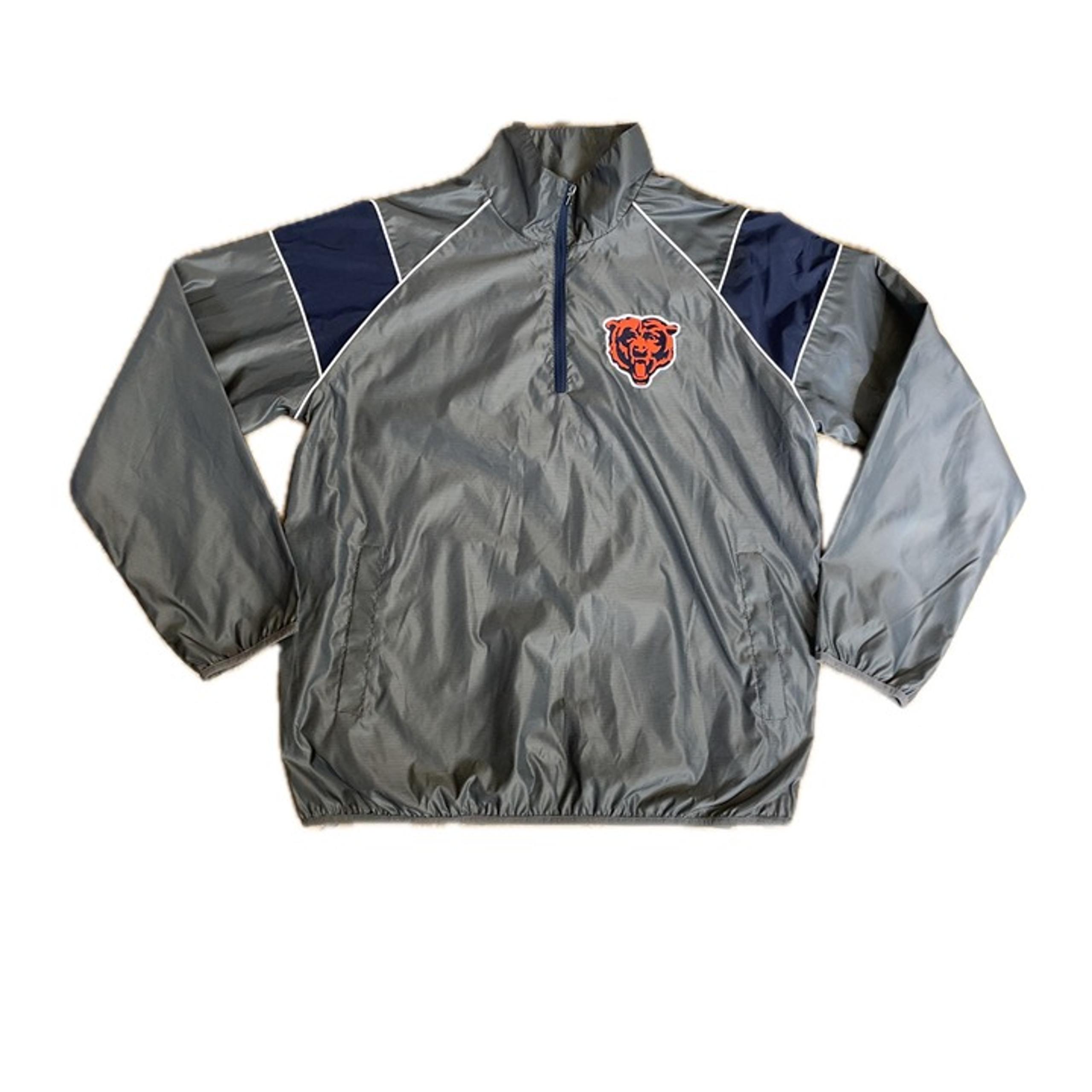 CHICAGO BEARS NFL G-111 Gray Windbreaker Pullover Track Jacket Men's XXL