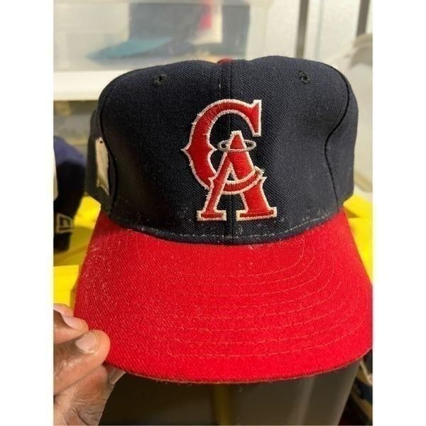 Vintage California Angels New Era 5950 PRO MODEL MLB Fitted Cap Hat size 7 1/4
