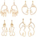 Geometric female gold face earrings