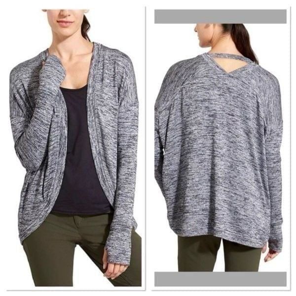 Athleta pose wrap cardigan in dark marl