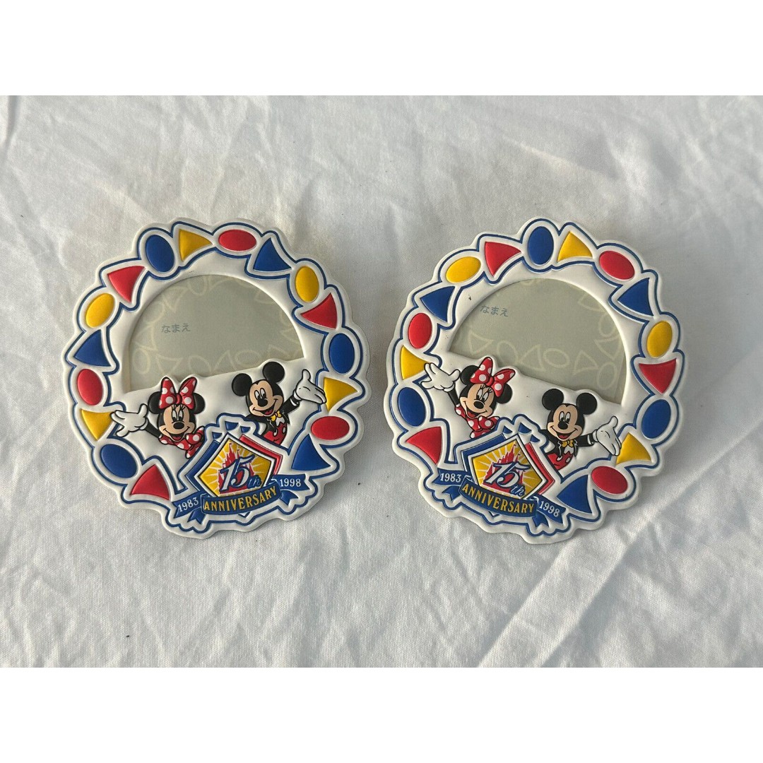 2 Vintage Tokyo Disneyland Tag TDL 15th Anniversary Mickey And Minnie