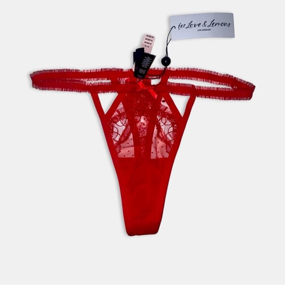 Margaux Red Swirl Thong Panty | For Love & Lemons Victoria’s Secret NWT