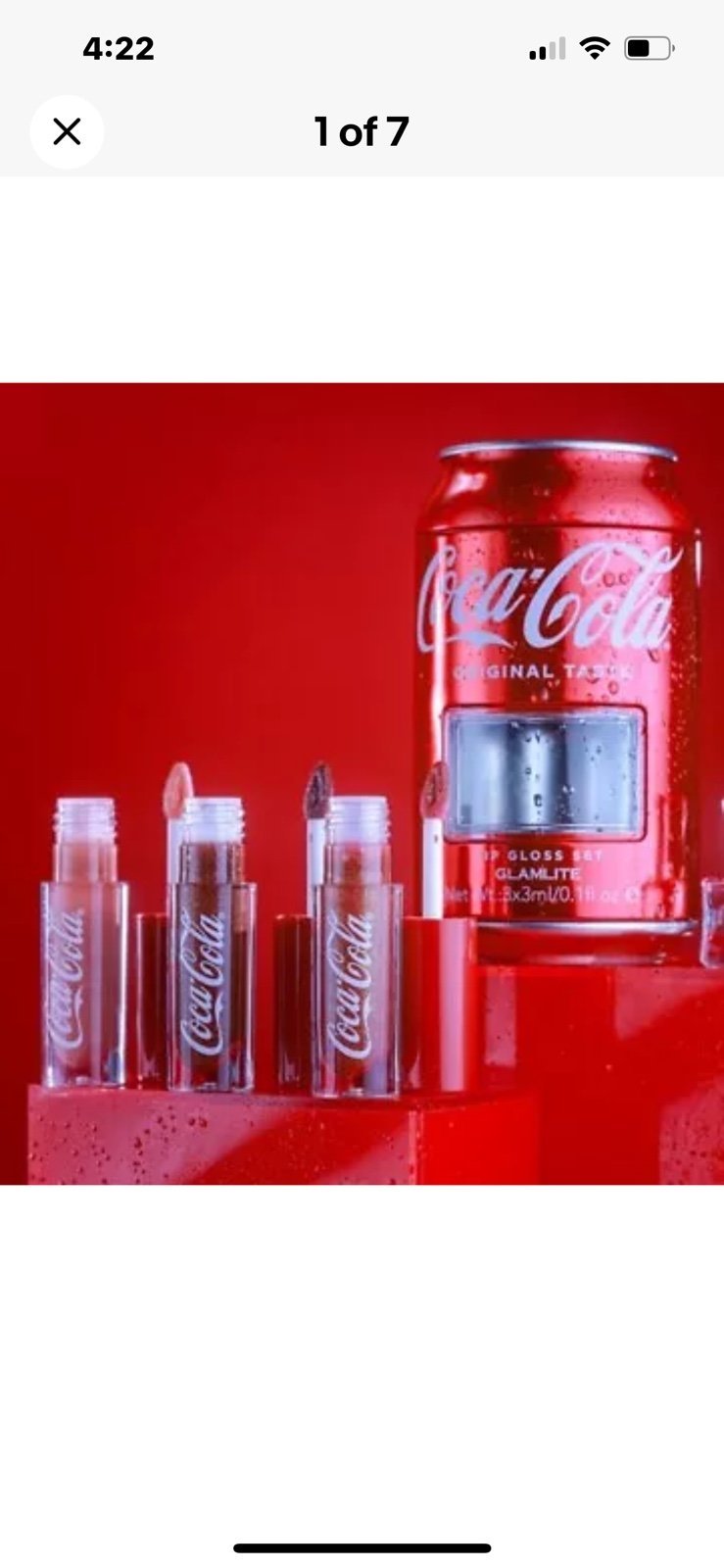 GLAMLITE ORIGINAL COCO COLA LIP GLOSS SET OF 3 NEW #1