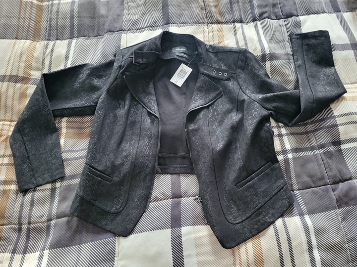Torrid size 00 coated ponte zip-front moto jacket