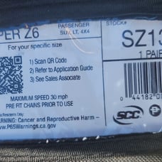 Snow chains for 19 inch tires.