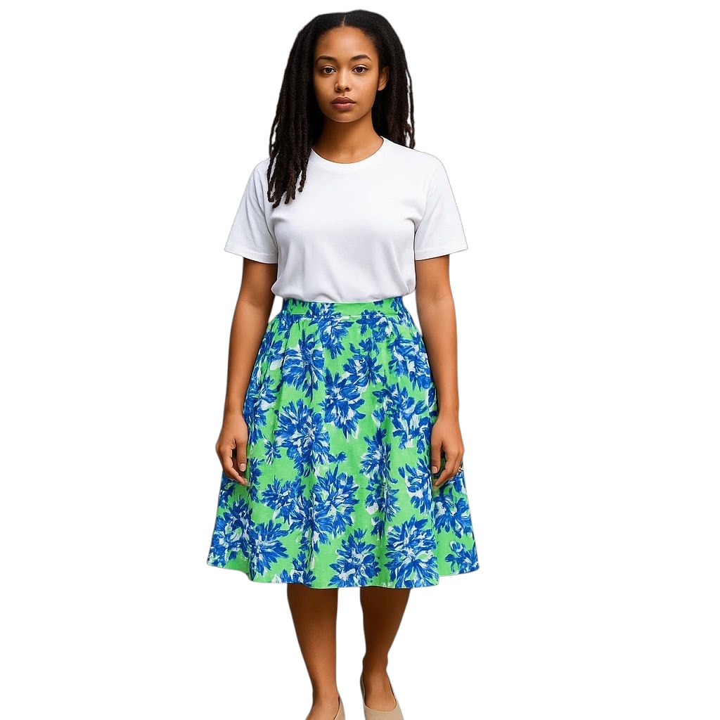 j crew green pleated skirt