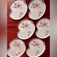 NORITAKE | Set of 6 Vintage Snack Tray Pallet Plates