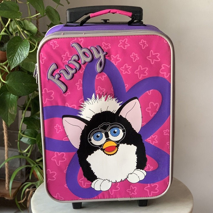 Vintage Furby Bag Carry Along Backpack Suitcase Tiger Electronics No Tags Pink