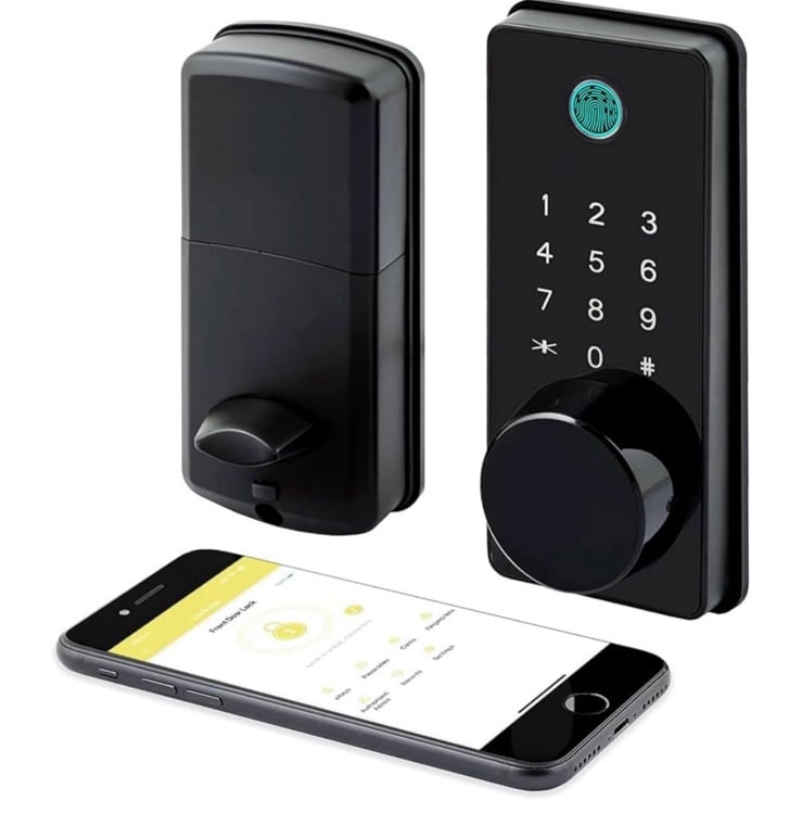 LOCKSTAR Smart Door Lock • Keyless Deadbolt • Multiple Entry Methods – APP • Fin