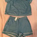 Bebe Kelli Chambray Top & Short Matching Set