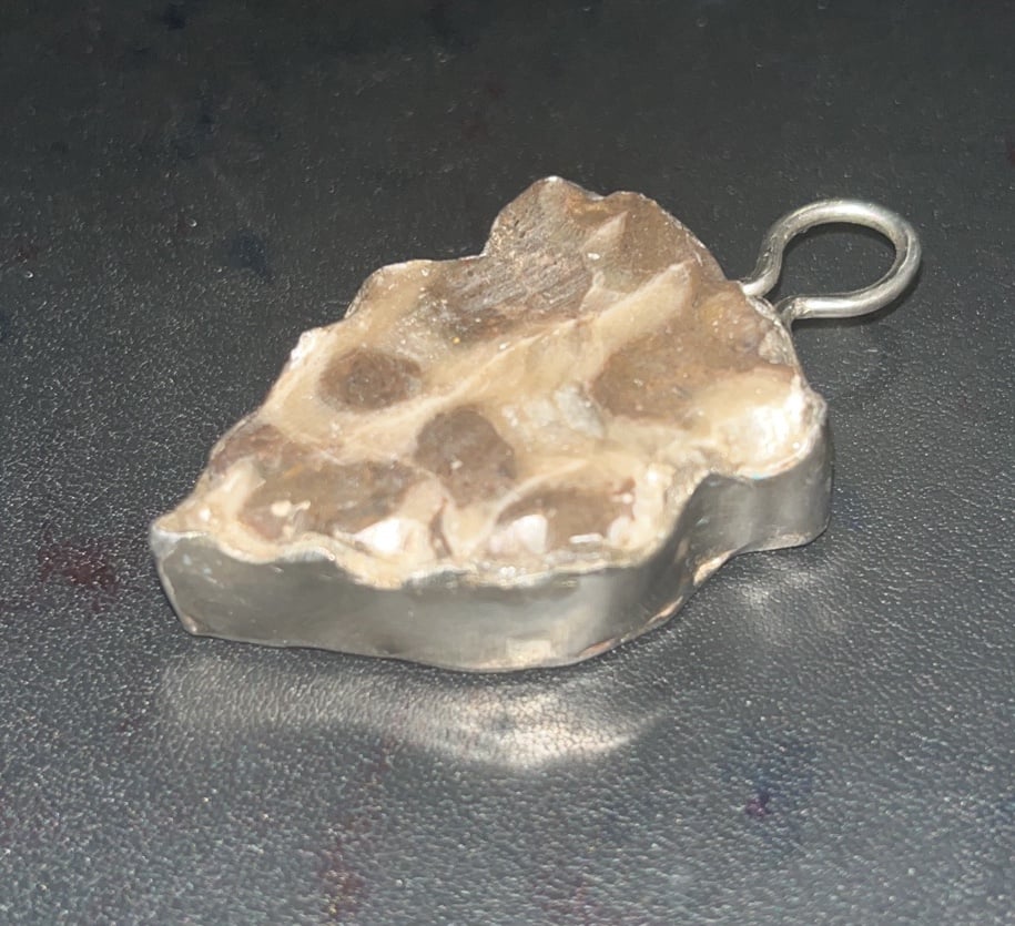 Fossilized Coral set in Sterling Silver Pendant