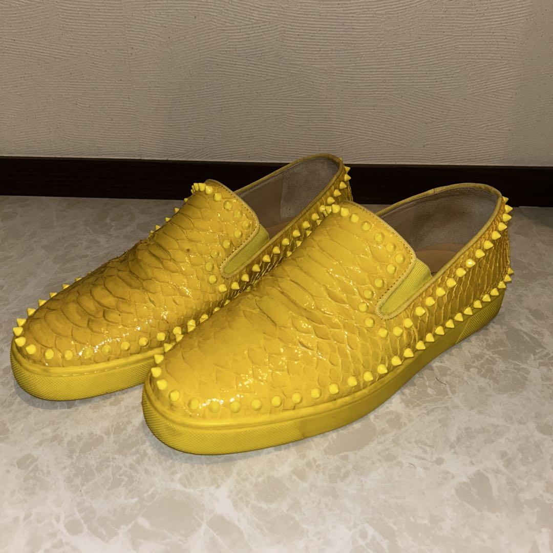 Christian Louboutin Studded Slip-on Yellow