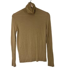 Neiman Marcus 100% Cashmere Beige Neutral Long Sleeve Turtleneck Sweater Size M
