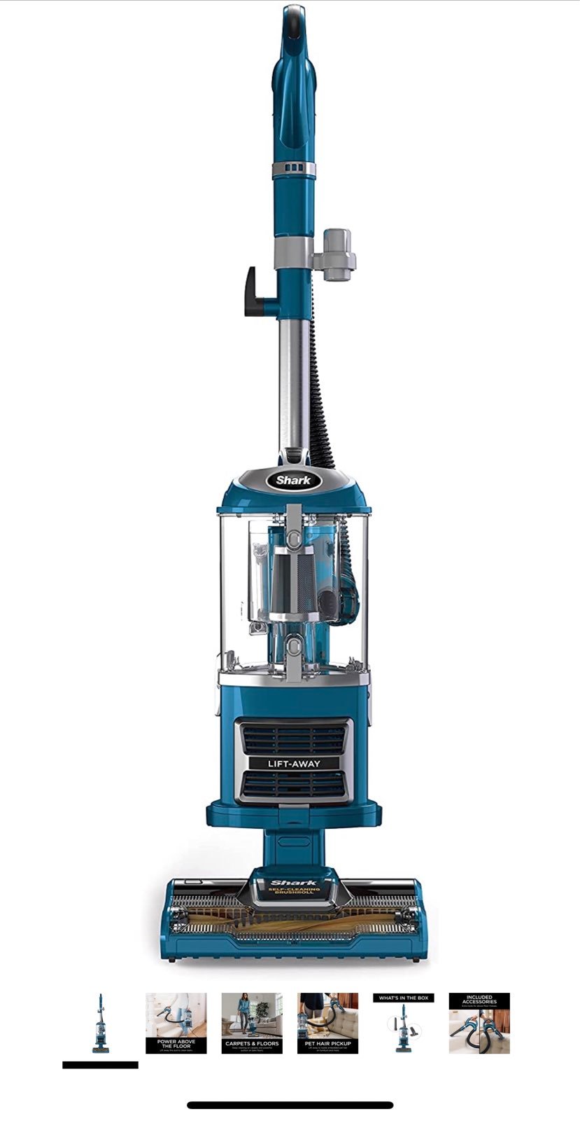 Shark ZU503AMZ Navigator Lift-Away Upright Vacuum with Self-Cleaning Brushroll,