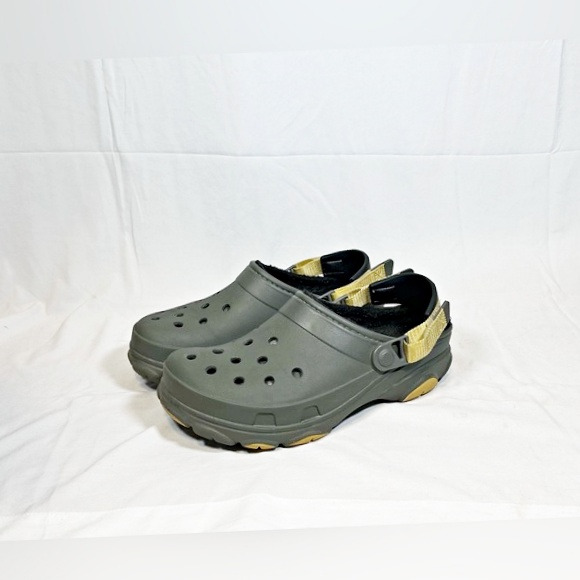 Crocs Unisex All Terrain Dark Green Lined Clogs~M-8/W-10~