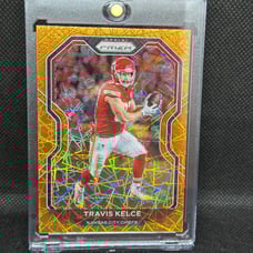 2020 Panini Prizm Football Orange Lazer Prizm #122 Travis Kelce KC Chiefs