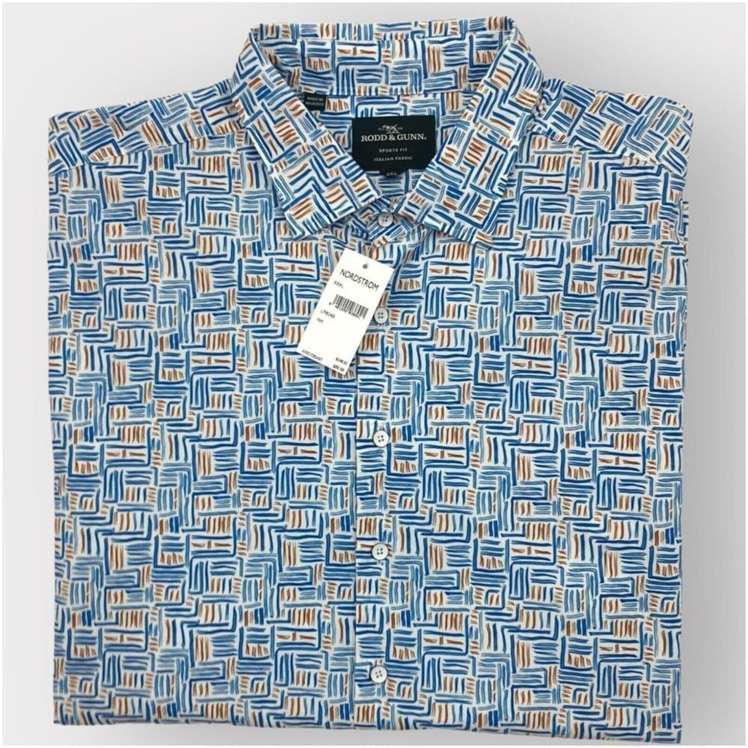NEW! RODD & GUNN Mens Button Up Shirt Size 3XL Short Sleeve Cotton Casual
