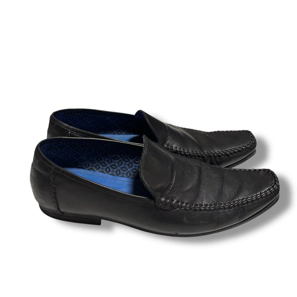 Ted Baker Men's Bly Venetian Loafer Slip On Dress Shoe black Leather Moc Size 12