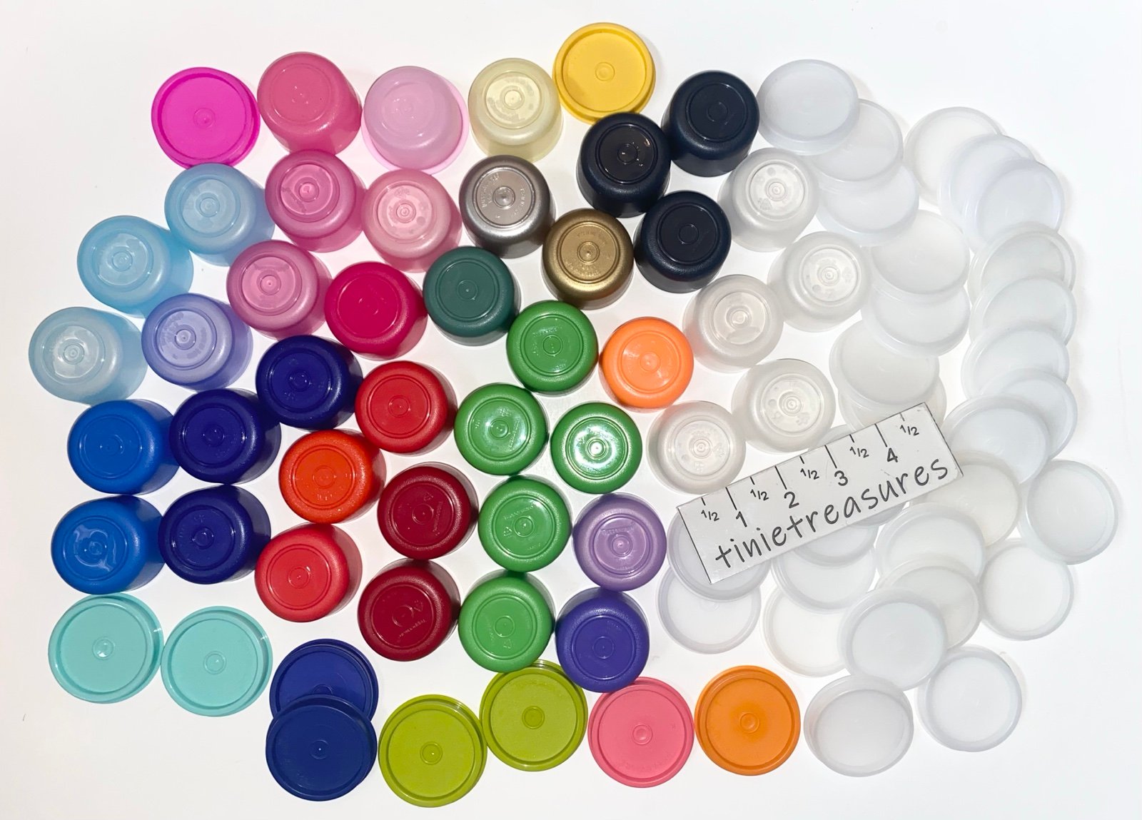 Tupperware Smidgets(1oz) set of 40 All Color W/Lids tinietreasures READ DESCRIPT