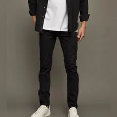 Topman Stretch Skinny Jeans Mens 30 X 32 Black Wash Mid Rise Straight Leg Denim