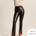 Black faux leather split hem abercrombie pants