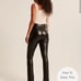 Black faux leather split hem abercrombie pants