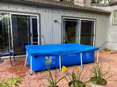 Flowclear Pro Rectangular Above Ground Swimming Pool Cover, Blue