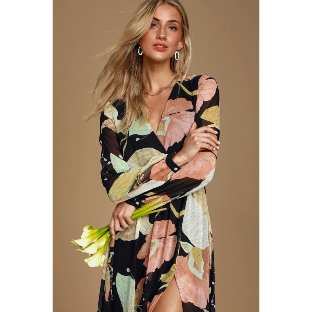 Dress the Population Womens Embellished Plunging Gown