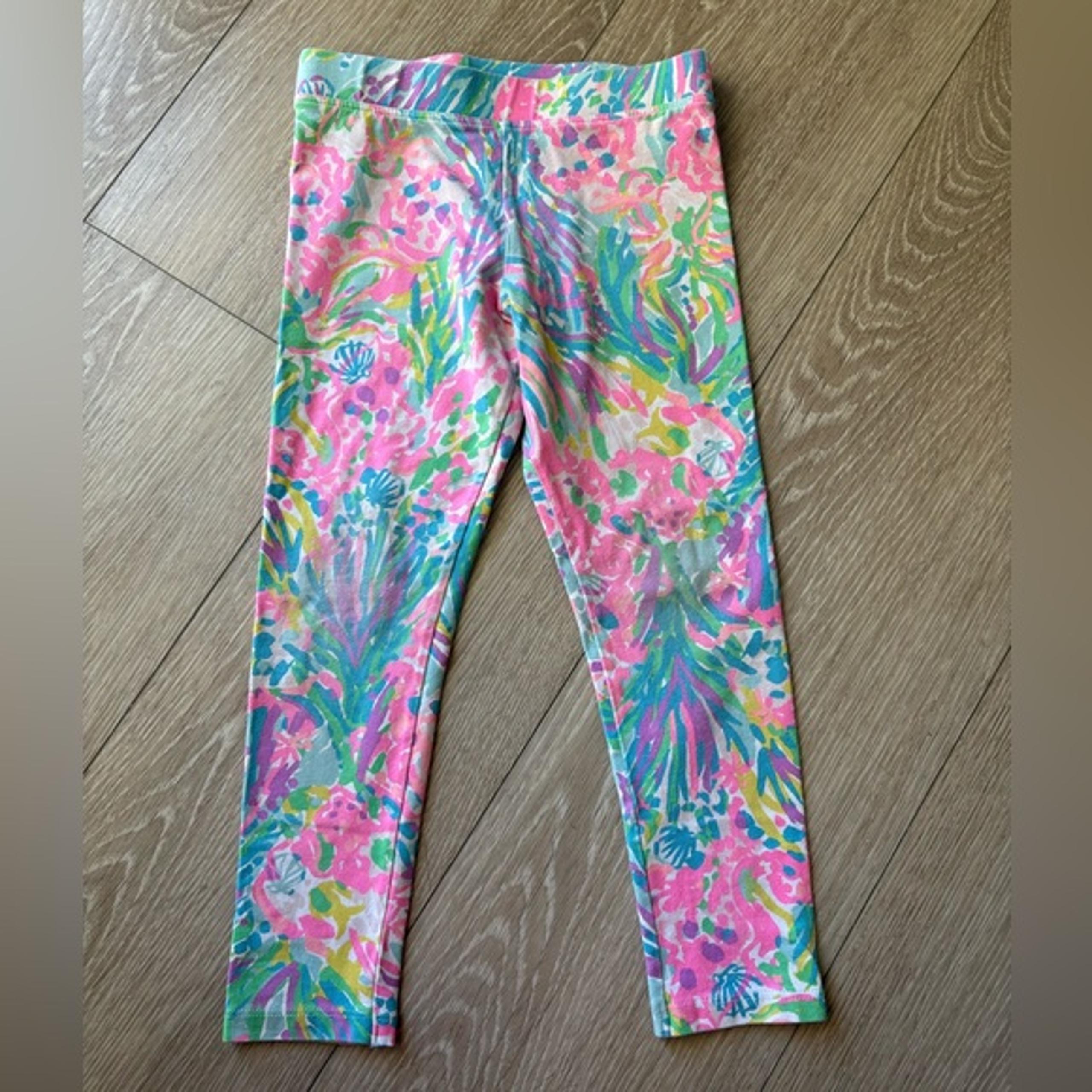 Lilly Pulitzer Pink and Green Tropical Leggings
