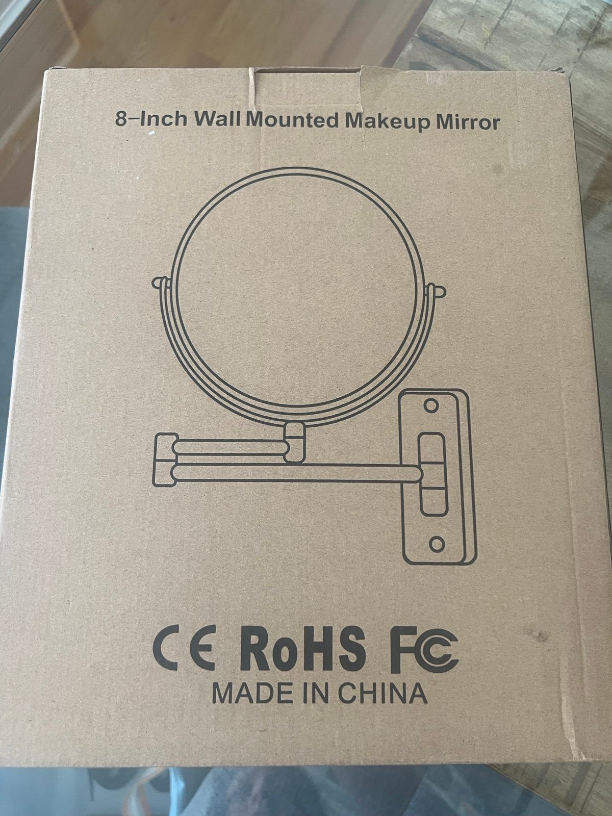 Wall mounted make up mirror nickel finish