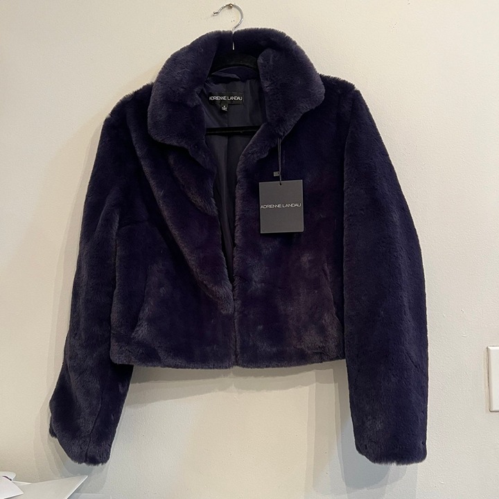 NWT Adrienne Landau Faux Fur Coat
