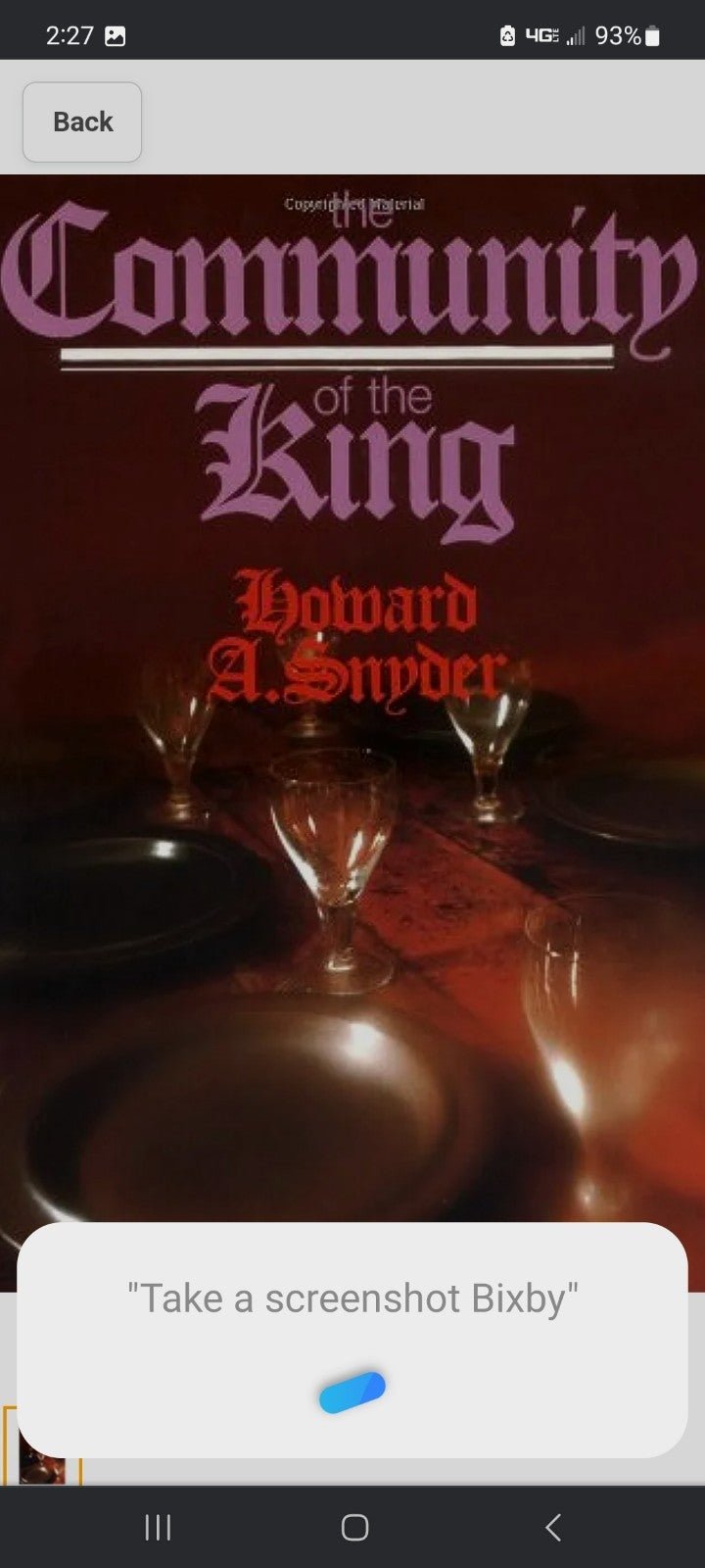 THE COMMUNITY OF THE KING BY HOWARD A. SNYDER