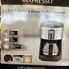 5-Cup Drip Coffee Maker, Automatic Brew Coffee Pot Machine with Built-In Burr Co
