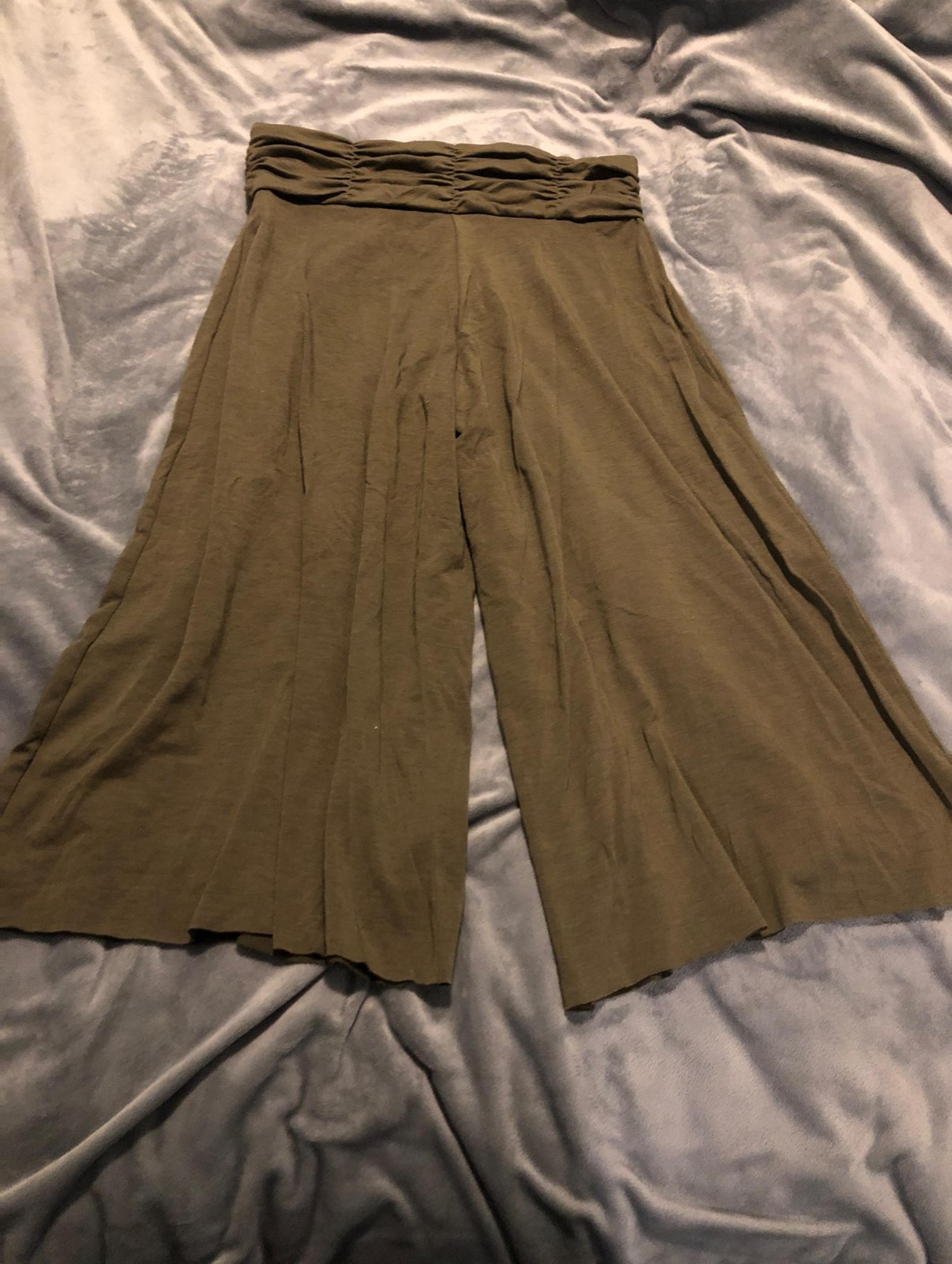 Olive green culotte pants