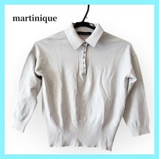 Excellent Condition - Martinique Grey Polo Knit, 3/4 Sleeve, Stretch, Short Length, Size M